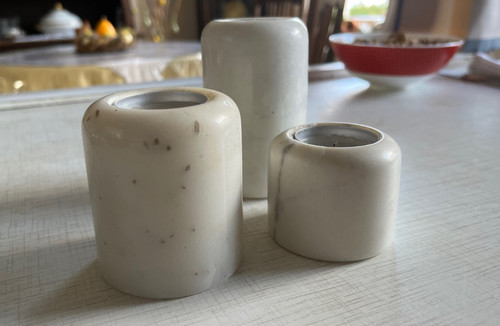 Kerzenhalter 3er set marmor - kerzenhalter,